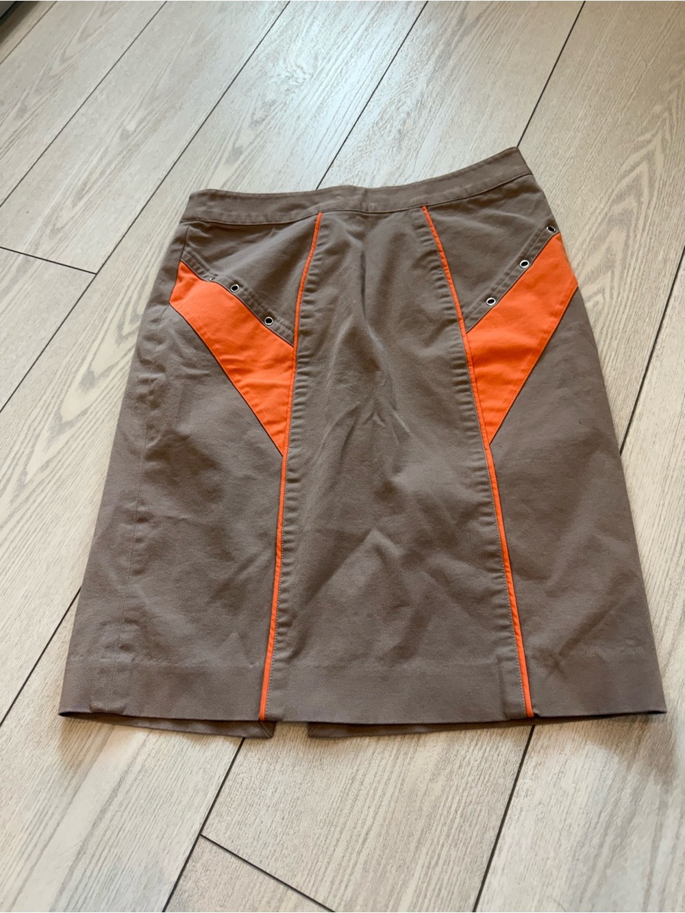 Armani Exchange y2k vintage cotton pencil skirt tan orange 0 small business fall